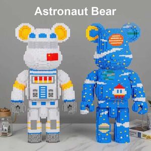 Blokkeert kinderspeelgoed Cartoon Mini Violent Bear Brick Model met lichte bouwsteen DIY Brick Christmas Gift H240522