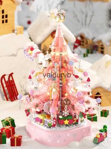 Blokken Kerst Bouwstenen Muziekdoos Roze Kerstboom Model Decoratie Bouwpakket Kerstmis Diy Cadeau ldren's Toysvaiduryb