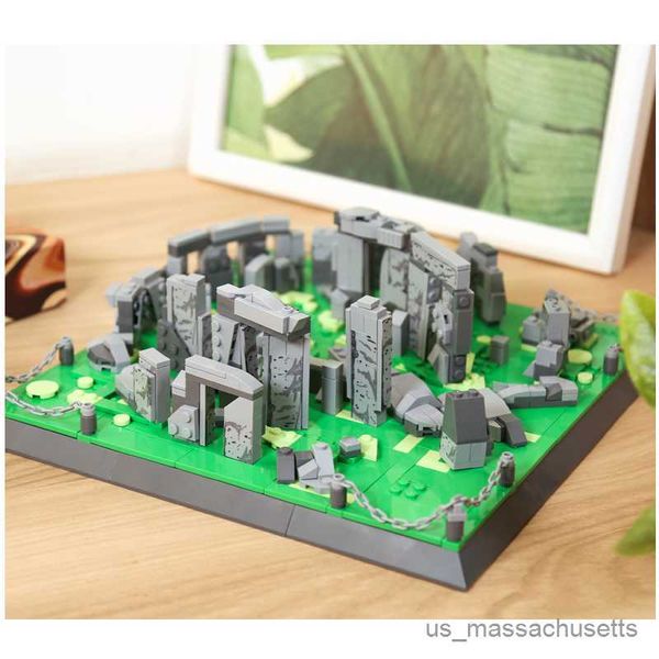 BLOCKS City Architecture Model Building Blocks Stonehenge Inglaterra Montaña Escenarios de construcción Juguetes para niños R230814