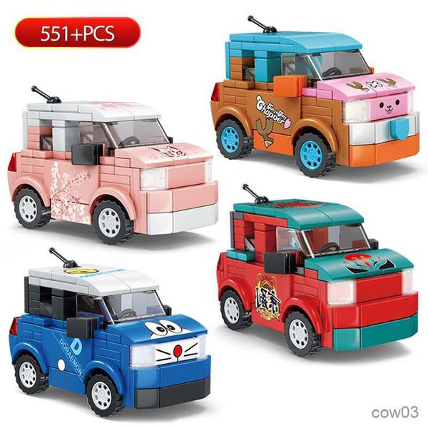 Blocs ville dessin animé voiture mignon modèle blocs de construction véhicule amis bricolage classique briques jouets pour enfants cadeau R230718