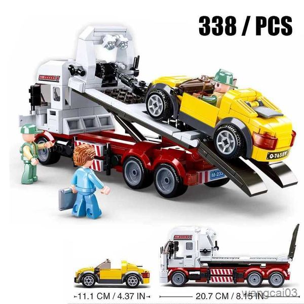 Blocs Ville entretien transporteur camion-citerne remorque grue voiture MOC chiffres blocs de construction briques modèle classique jouets pour enfant R231025