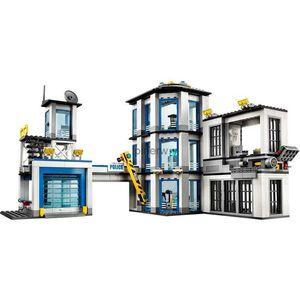 Blocs de construction de garde de poste de Police de ville, hélicoptère, voiture SWAT, figurines de Prison, briques, jouets éducatifs, cadeau pour enfants garçon, 60141