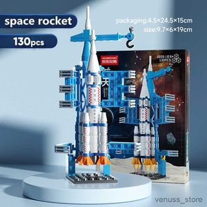 Blokken City Space Rocket Craft Launch Center Base Puzzel Model Assembleren Kinderspeelgoed Bouwstenen Kleine Set Jongens Gift R230629