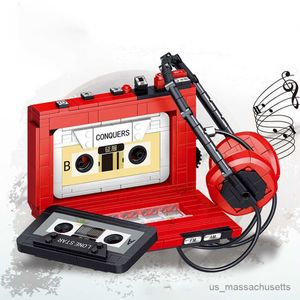 Blokkeert klassieke creatieve bouwstenen Gramofone Vintage Telefoon Radio naaimachine Model Kid Geschenken voor vrienden R230817