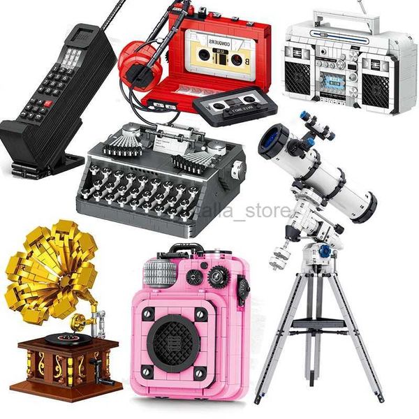 Blocs Idées créatives classiques blocs de construction mini briques appareil photo numérique téléphone portable machine à écrire télescope modèle kit jouets pour adultes 240120