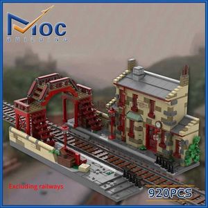 Bloques Película clásica MOC Hogsmeade Station modelo de bloques de construcción DIY conjunto de piedra filosofal ladrillos de juguete para niños MOC-144079 240120