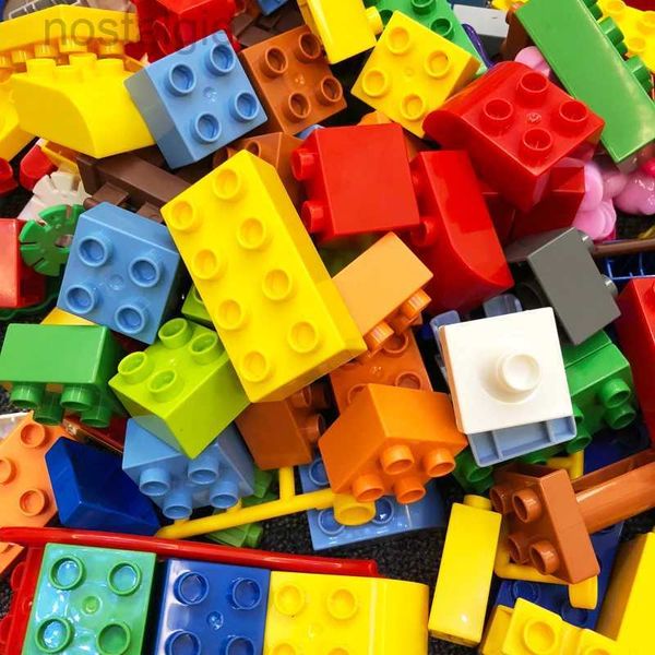 Blocs Blocs de construction de bricolage colorés briques de grande taille en vrac plaques de Base compatibles avec Duplo enfants jouets éducatifs pour enfants 240401