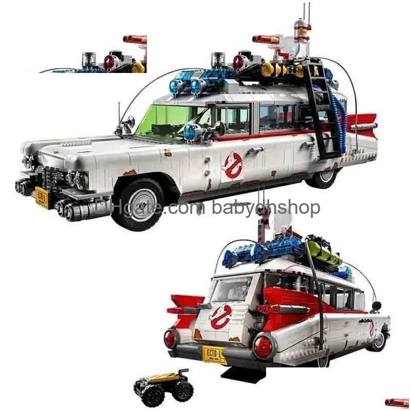 Block Compatible 10274 BS Ghostbusters Ecto-1 Creative Vehicle Buildblock Toy Car Model for Adts Child Birthday Giftl240118 DRO DHPMX