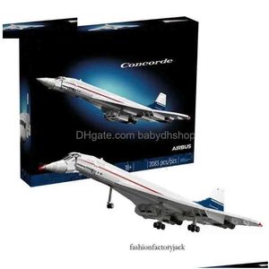 Blokkeert Concorde Airbus Building Technical 105cm Airplane Model B Educatief speelgoed voor kinderen Kerstcadeaus 240308 Drop Delivery B Dhtya