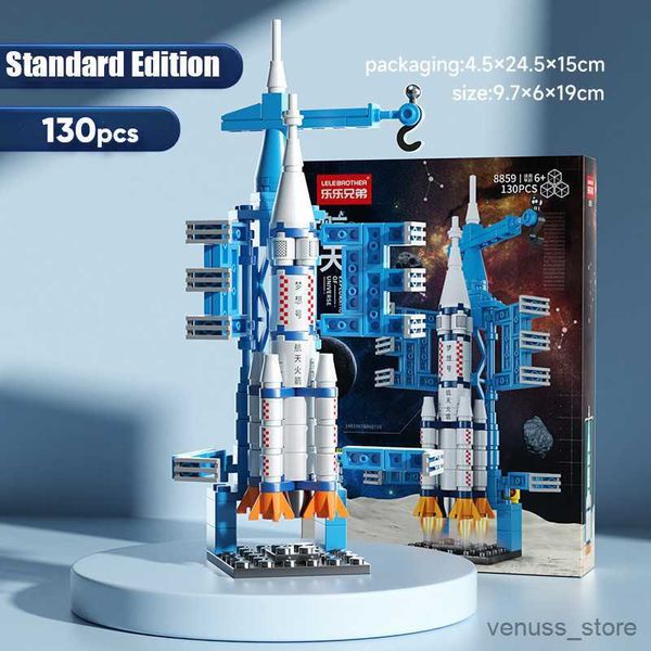 Bloques de construcción de juguete, nave espacial, Micro edificio, lanzadera de ladrillo, modelo de cohete, bloques de construcción aeroespacial R230701