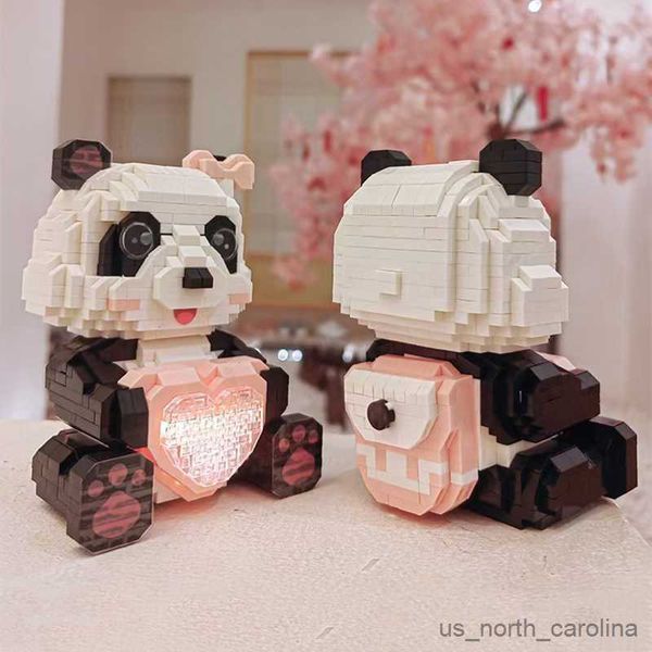 Bloques Creativos Bloques de construcción de animales Lindo Panda Bloques de diamantes Juguetes para niñas Niños Regalo de cumpleaños DIY Juguetes de construcción R230905