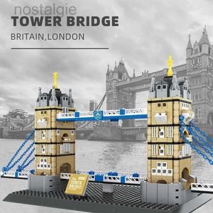 Blokken Creatieve Constructie Wereldberoemde Moderne Architectuur Blokmodel Engeland London Tower Bridge Bouwsteen Speelgoed Collectie 240401