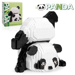 Blokkeert Creative Mini Chinese stijl Animal Panda Building Block MOC Hobbyhorse Panda Home Decoratie Bricks Boys Children Kids Gifts 230523