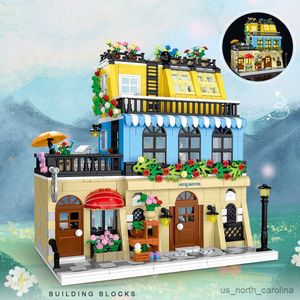 Bloqueia o modelo de construção de modelos criativos do hotel da cidade com luzes LED House House DIY Toys para meninas e garotos Presente R230905