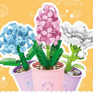 Blocs Créatif petit bloc de construction fleur Art Mini plante en pot modèle 3D cadeau pour fille bureau décoration simple assemblage Toysvaiduryb