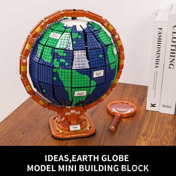 Bloques creativos Spinning Globe Building Block MINI Idea City Friends Geografía mundial Viajes Decoración para el hogar B Niños Niños Educación Regalos R230817