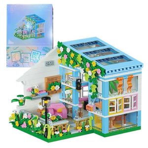 Blocs créatifs Sunshine Flower House Building Art Micro City View Shop Assembly Bricks Toys Gifts for Kids Girl H240523