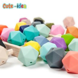 Blocks mignonidea 50pcs Icosahedron Silicone Beads 17 mm bpa baby de dentition de dentition Toys alimentaire Grade Silicone Beads Baby Baby Products