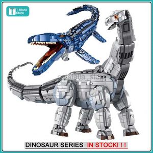 Blocs Jouets de dinosaures Jurassic Park Indominus Rex Dinosaur World Blocs de construction Mosasaurus Tyrannosaurus Briques DIY Jouets Enfants Cadeaux 240120