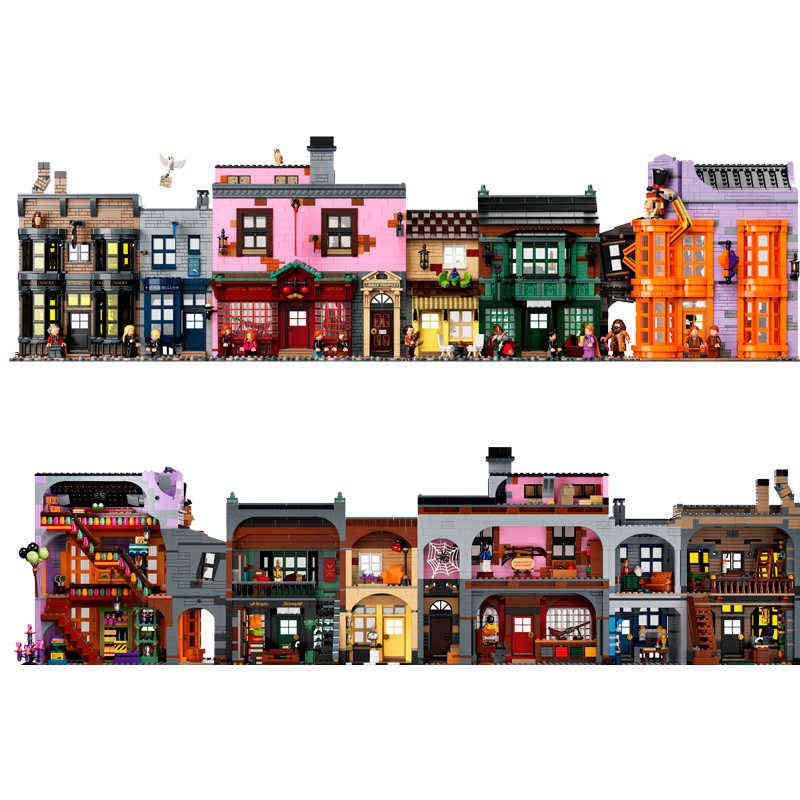 Bloklar DIY 5544pcs Diagoned Alley Yapı Blokları Kitleri Tuğlalar Klasik Film Serisi Model Çocuklar İçin Diy Oyuncaklar Hediye 10217 75978 T220901