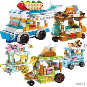 Blokken DIY Architectuur Ijs Auto Winkel Straat Voedsel Bouwstenen Kit Meisjes Bricks Classic Movie Model Kid Speelgoed Voor kinderen R231031