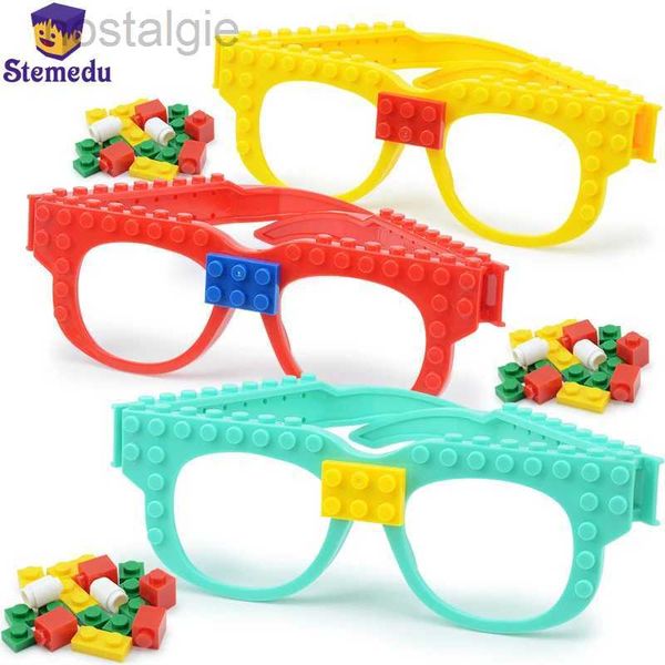 Bloques DIY bloques de construcción gafas simulación niños pequeñas partículas bloques ensamblados Variedad de juguetes de rompecabezas creativos 240401