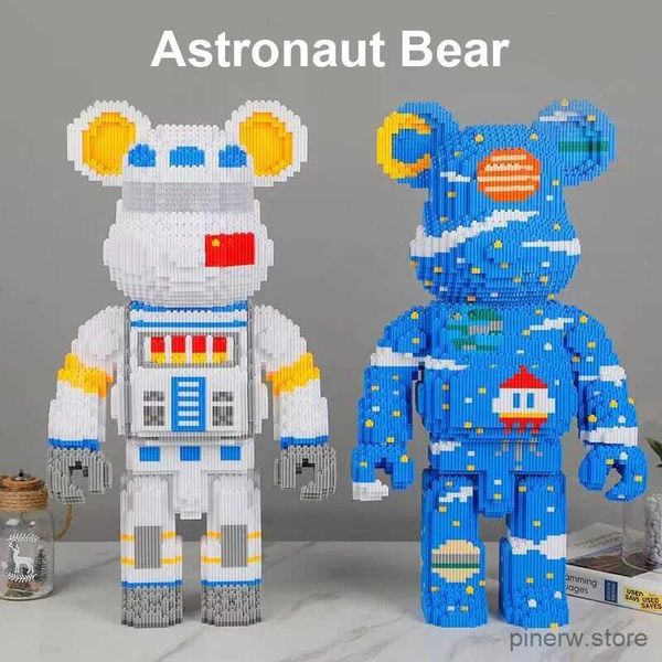 Bloques DIY para niños, juguetes de dibujos animados, Mini amor, oso violento, modelo Bearbrick con luz, bloques de construcción, Micro ladrillos, regalo de cumpleaños y Navidad