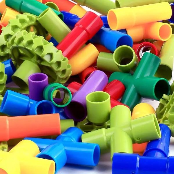 Blocks DIY Building Blocs Blocs Toys Montessori Pipe de conception de tuyaux de conception de jouets Concepteur de jouets Construction Toys Education Gift