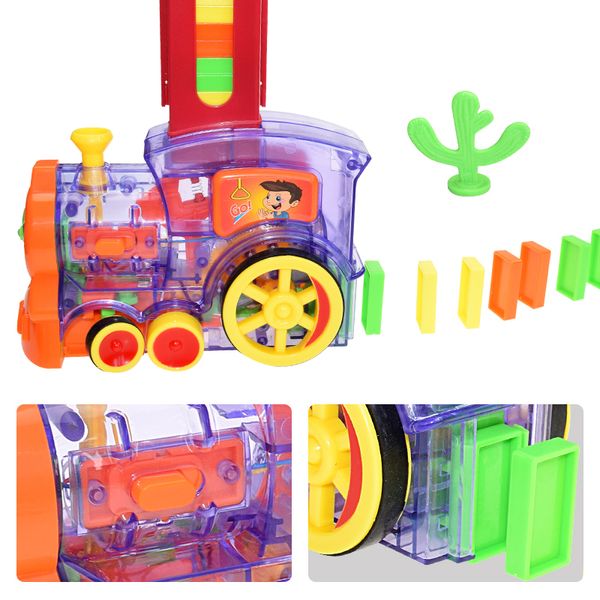 Blocs Domino Train voiture jouets ensemble son lumière pose automatique brique coloré dominos jeu éducatif bricolage jouet cadeau 230907