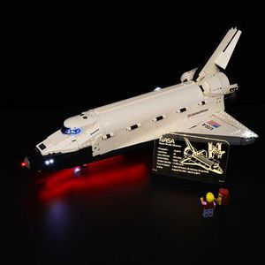EASYLITE Luz LED Tablero de exhibición de acrílico Placa de identificación para NASA Space Shuttle Discovery 10283 Building Block Brick Toys Set No Model L230724