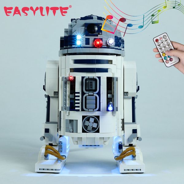 Blocs EASYLITE Ensemble d'éclairage LED pour 75308 Star R2 D2 Robot Building Collection DIY Jouets Ne comprend pas les briques Only Light Kit 230504