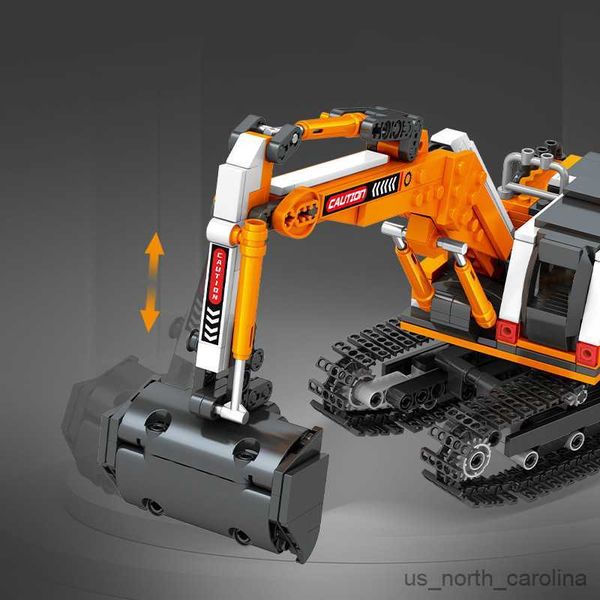 Bloques de ingeniería serie de camiones grúa excavadora bloques de construcción vehículos modelo ensamblar juguetes para niños R230911