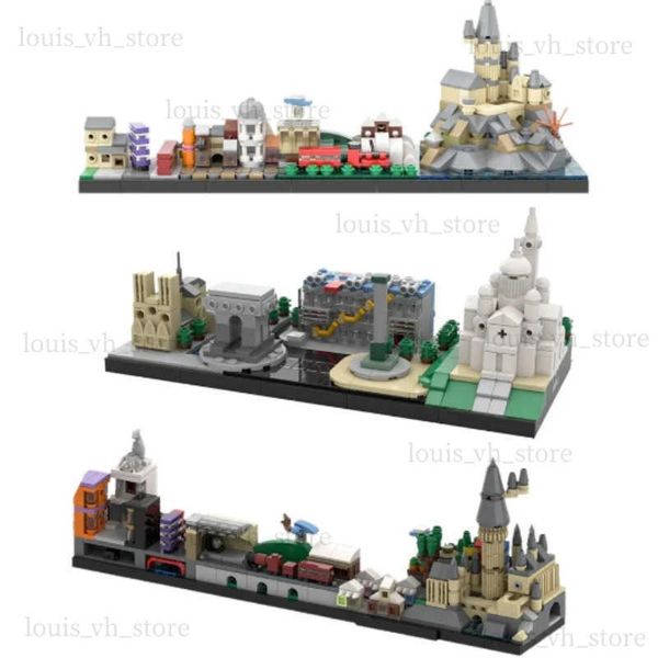 Bloque les films célèbres Architecture Skyline Building Blocs Kit Skyline Buildings Retour vers le futur conte de fées Magic Castle House Toys T240325