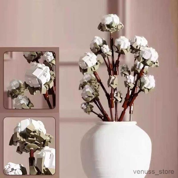 Blocs Bouquet de fleurs blocs de construction coton modèle assemblage plante décoration de la maison Original jouet brique fille cadeau R230701