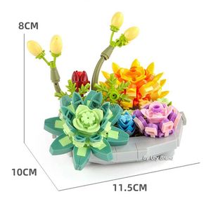 Kit de blocs de construction de fleurs, bonsaï de bureau rose éternel Sakura cerisier Pot plante modèle 3D bricolage Mini briques jouet pour enfants cadeau