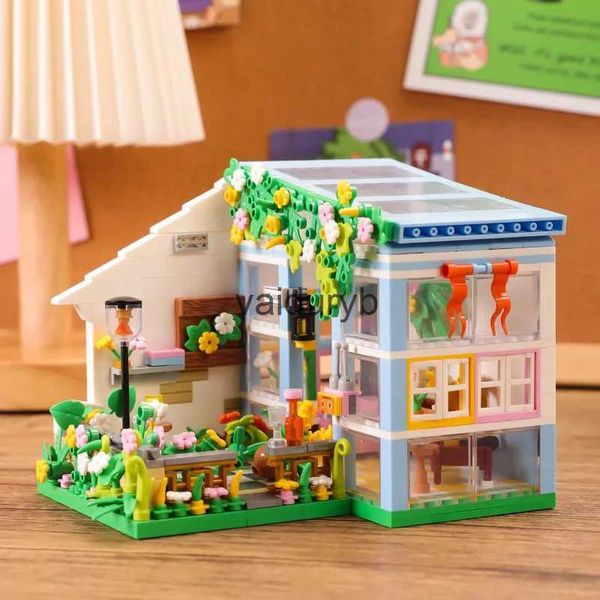 Blocs fleur maison conte de fées ville construction jouets bricolage Mini enfants jouet éducatif pour filles garçons cadeaux Kidsvaiduryb