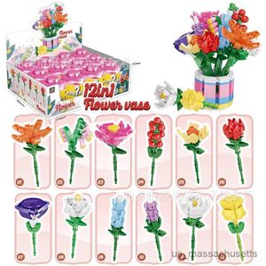 Blocs Fomantic Flower Bouquet Rose Blocy Blocy Busting B Toy DIY Assemblé Flower Holiday Gift for Children Adult R230817