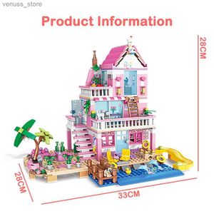 Blocs Amis ville maison vacances d'été bord de mer Villa appartement Moc blocs de construction ensembles chiffres bricolage jouets pour enfant filles cadeau de noël R231208