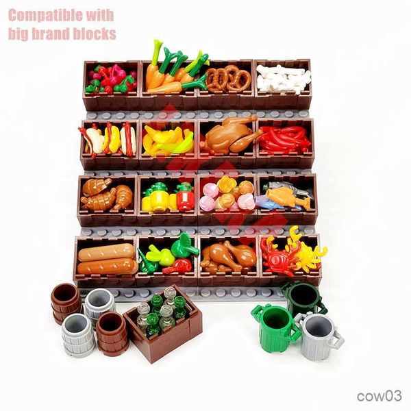 Blocs Ensemble complet DIY Jouets Compatible City Building Blocks Pièces pour Creative Mini Food Display Fruits Pain Turquie Briques Accessoires R230718