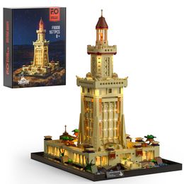 Blocs Funwhole Lighting Ensemble de briques de construction Le phare d'Alexandrie Modèle de construction 1677 PCS pour adolescents et adultes 230731