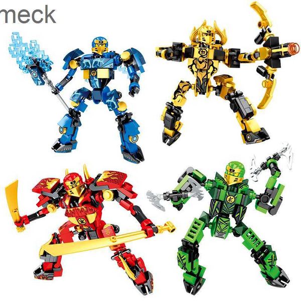 Regalo de bloques Ninja New Legacy Kai Jay Zane Lloyd Mech Super Armor Robot Figuras Kit de bloques de construcción Ladrillos Película clásica Modelo Juguetes para niños