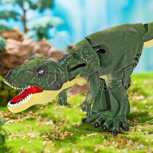 Blocs tête secouant dinosaure jouet simulation tyrannosaure presse dinosaure balançoire net rouge jouet le même R230901