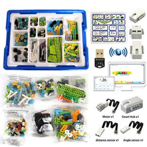 Bloques Piezas de alta tecnología WeDoing Robotics Construction Core Set Building Blocks Compatible con We-Do 3.0 Juguetes educativos de bricolaje 230523