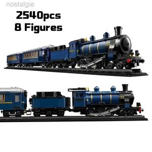 Ideas de bloques The Orient Express Train Building Blocks MOC 21344 locomotora de viaje de lujo modelo ladrillos juguetes para niños regalo de Navidad 240401