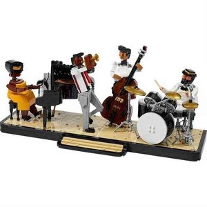 Blokkeert ideeën1606PCS 21334 Jazz Quartett Musical Piano Trumpet Model Building Kit Blokken Bricks Educatief speelgoed Kids Kerstgeschenken T230103