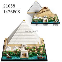 Blocs En Stock 1476 pièces la grande pyramide de Gizeh modèle bloc de construction ensemble Compatible 21058 bricolage assemblé briques enfant jouets Brithday GiftL240118