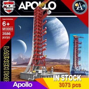 Blokken Op voorraad Space Apollo Saturn-V Launch Umbilical Tower VOOR 21309 114CM Hoog 3586PCS Fit Bouwstenen Bricks kit Kerstcadeau T221028