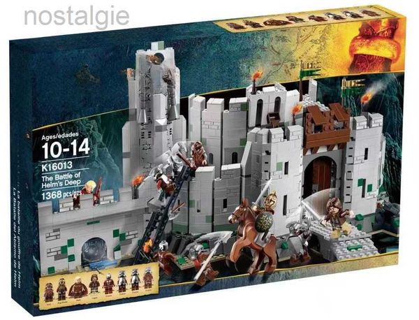 Bloques EN STOCK La batalla de Helms Deep 1368 piezas Montaje de bloques de construcción 9474 Ladrillos aptos Modelo Juguetes para niños Juego de regalo de cumpleaños 240401