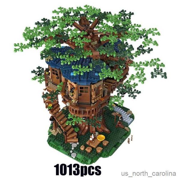 Blocs en Stock maison d'arbre le plus grand modèle d'arbre blocs de construction idées bricolage jouets éducatifs cadeau pour les enfants 1013 pièces R230911