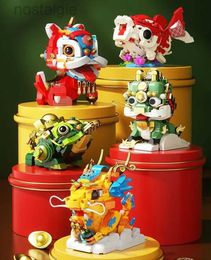 Blocs JAKI bloc jouets de construction briques Culture chinoise Kylin Lion chanceux Koi Dragon nouvel an cadeau décor à la maison 5130 5131 5132 5135 5137 240401